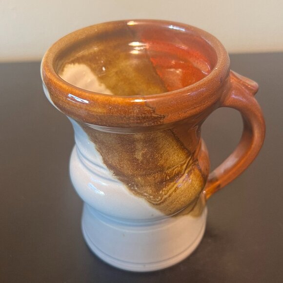 Handcrafted Hand-Thrown Artist Signed Studio Pottery Mug Earthy Metallic Glaze - Picture 5 of 16